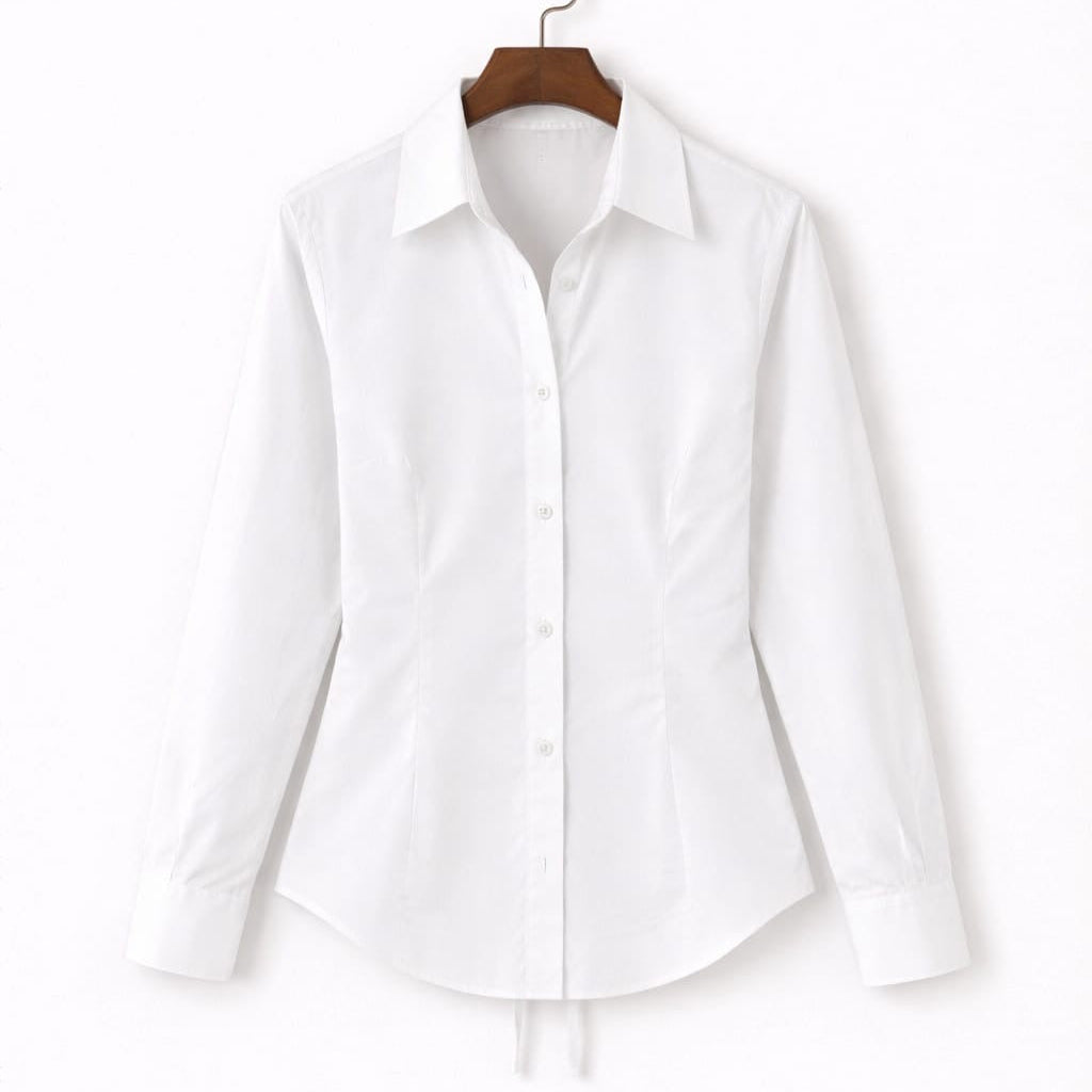 White Fitted Button Down Shirt