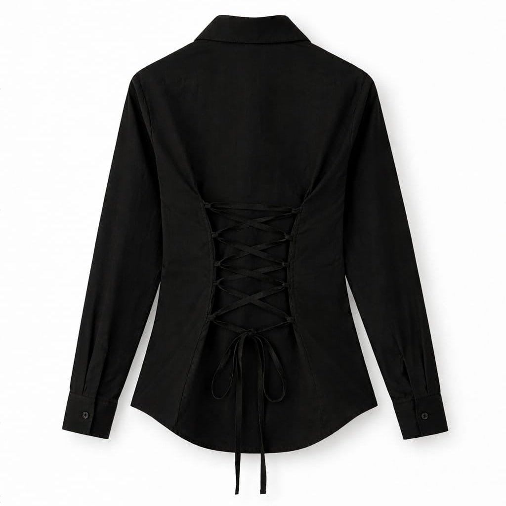 Black Fitted Button Down Shirt