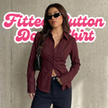 Maroon Fitted Button Down Shirt