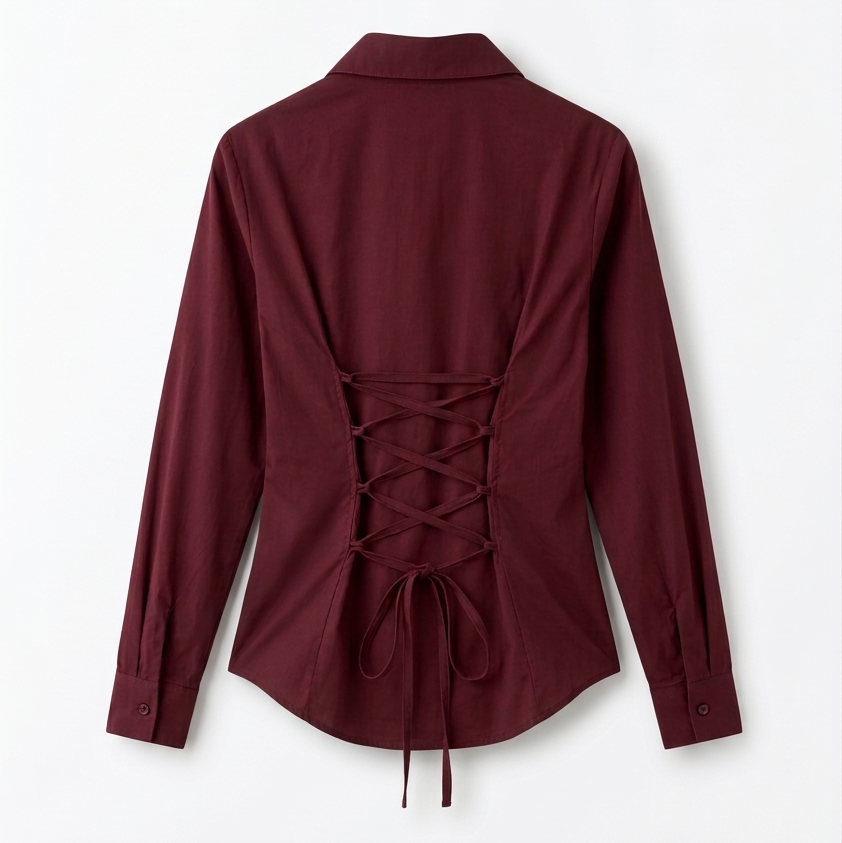 Maroon Fitted Button Down Shirt