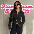 Black Fitted Button Down Shirt